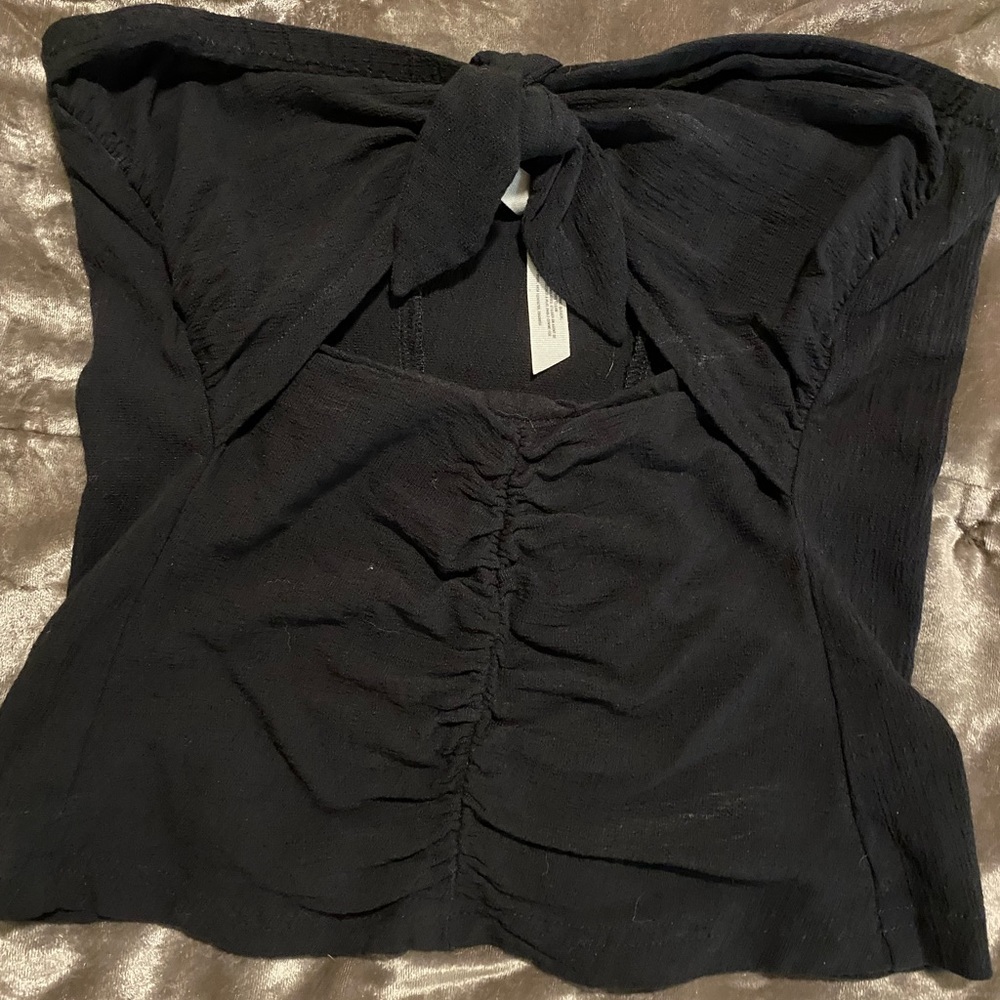 Free people tie front peek through tube top size xs nwot